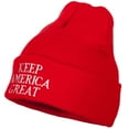 thumbnail image 1 of Keep America Great Three Line Letters Embroidered Long Beanie - Red OSFM, 1 of 5