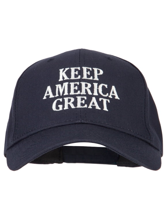 Keep America Great Three Line Letters Embroidered Solid Cotton Pro Style Cap - Navy OSFM
