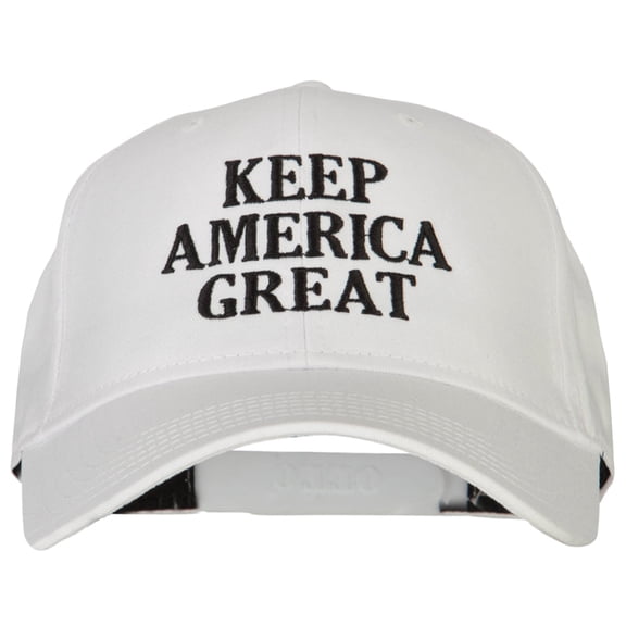 Keep America Great Three Line Letters Embroidered Solid Cotton Pro Style Cap - White OSFM