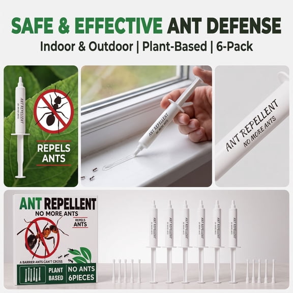 Keep Ants Away Indoor Pet Safe, 6 Pack Get Rid of Ants Naturally, Effective Ant Repellent for Kitchen Pantry Entry, Easy to Use, LongLasting Up to 2 Months, PlantBased Formula