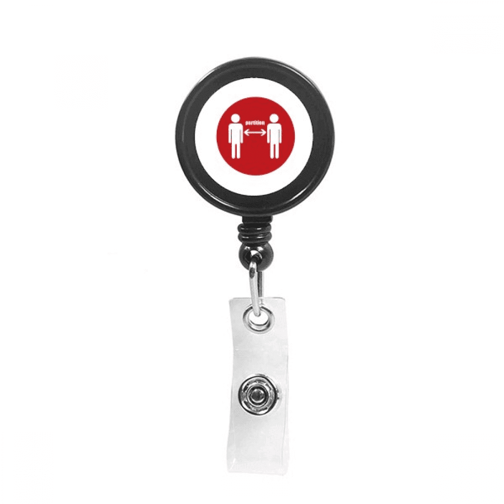 Keep Away Safe Distance Isolation Retractable Keychain Badge Holder ID Badge