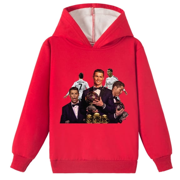 Fleece Sweatshirt Cristiano Ronaldo Brushed Design works for Winter School Holiday Outings