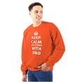 thumbnail image 1 of Keep Calm And Agree With Dad Crown Men's Big & Tall Crewneck Sweatshirt Brisco Brands 4X, 1 of 5