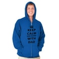 thumbnail image 1 of Keep Calm And Agree With Dad Crown Men's Big & Tall Graphic Zip Up Hoodie Brisco Brands 5X, 1 of 5