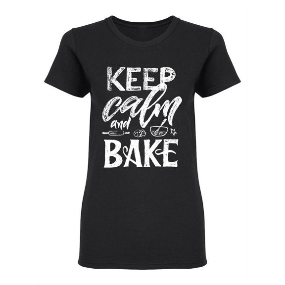 Keep Calm And Bake Design Shaped T-Shirt Women -Image by Shutterstock, Female Small