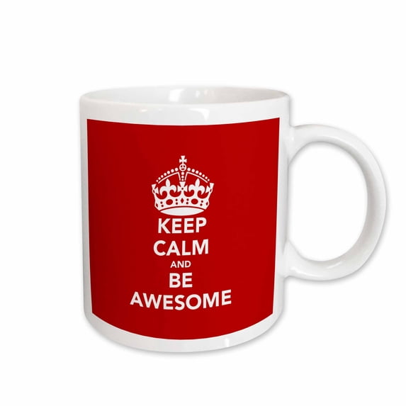 3drose, Keep Calm and Be Awesome. Red., 15oz Mug