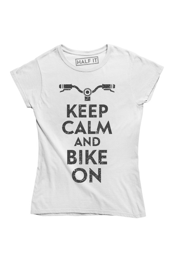 Keep Calm And Bike On Cool Mountain Bike Ride Lover Women's T-Shirt
