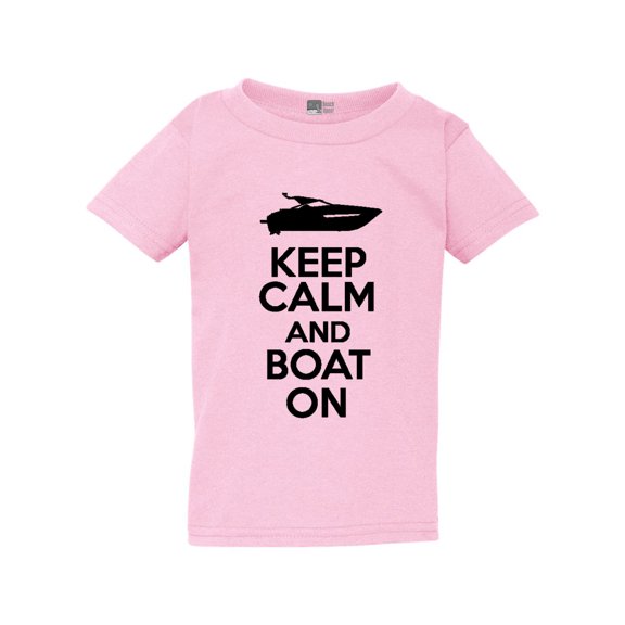 Keep Calm And Boat On Fishing Vessel Funny Toddler Kids T-Shirt Tee