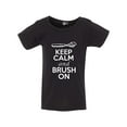 thumbnail image 1 of Keep Calm And Brush On Toothpaste Toothbrush Funny Toddler Kids T-Shirt Tee, 1 of 2