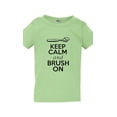 thumbnail image 1 of Keep Calm And Brush On Toothpaste Toothbrush Funny Toddler Kids T-Shirt Tee, 1 of 2