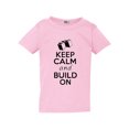 thumbnail image 1 of Keep Calm And Build On Construct Bricks Block Funny Toddler Kids T-Shirt Tee, 1 of 2