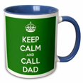 thumbnail image 1 of 3drose, Keep Calm and Call Dad Green, 11oz Two-tone Blue Mug, 1 of 6