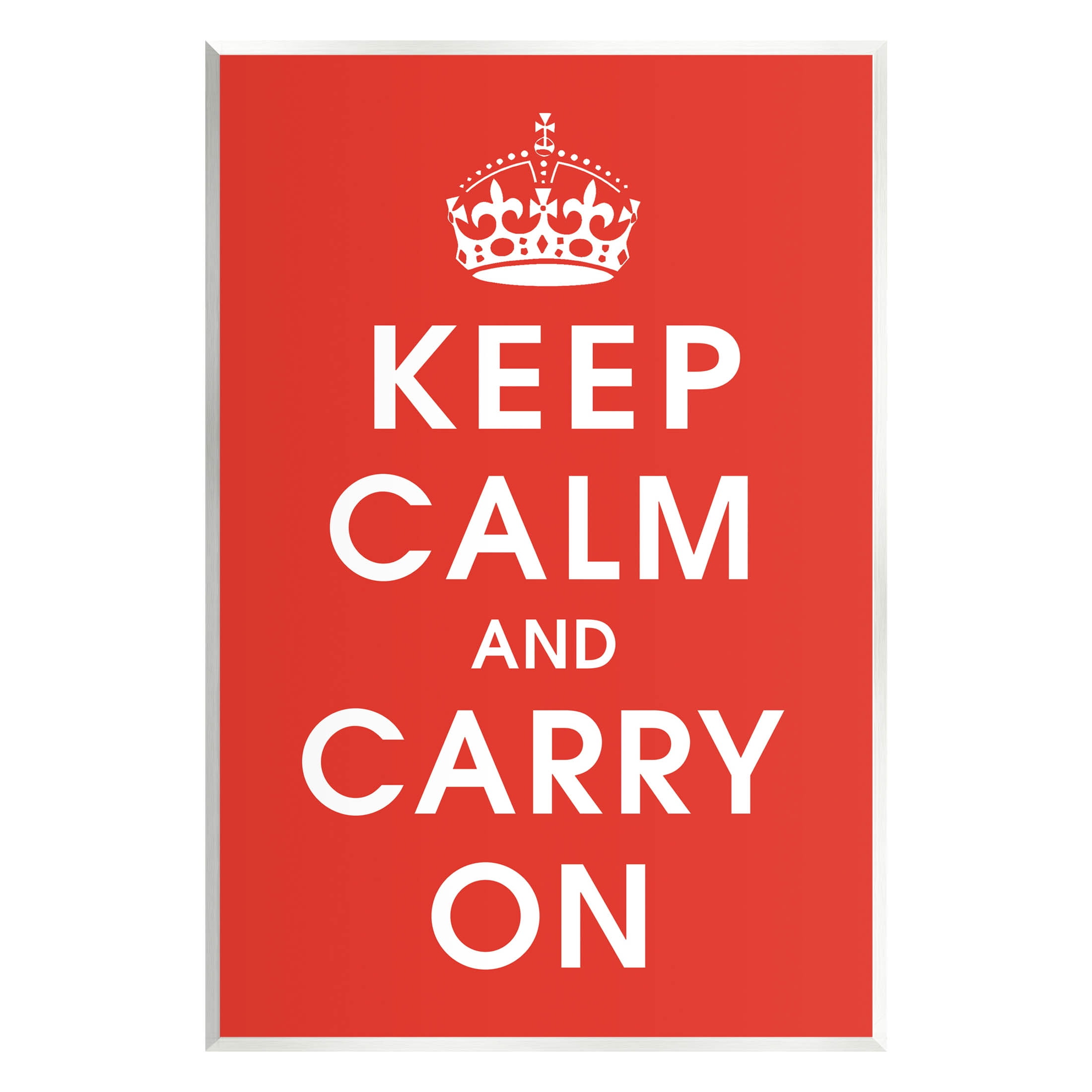 Keep Calm And Carry On Red Phrase Inspirational Graphic Art Unframed Art Print Wall Art