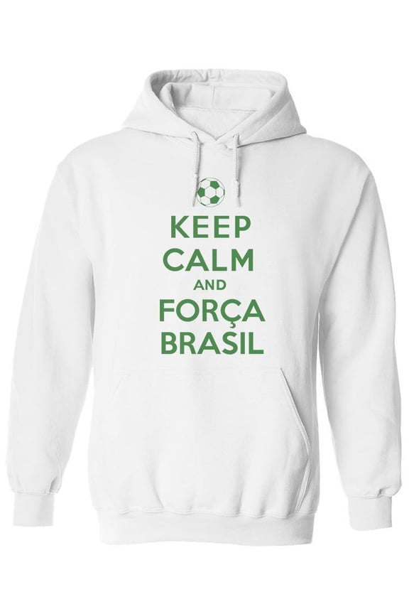 Keep Calm And Come On Brazil Hoodie Men -Image by Shutterstock, Male x-Large