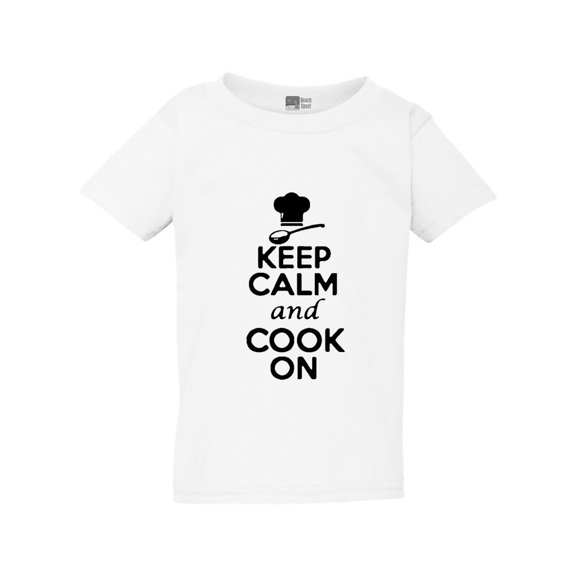 Keep Calm And Cook On Cuisine Restaurant Funny Toddler Kids T-Shirt Tee