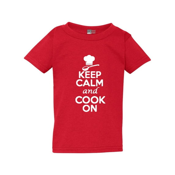 Keep Calm And Cook On Cuisine Restaurant Funny Toddler Kids T-Shirt Tee