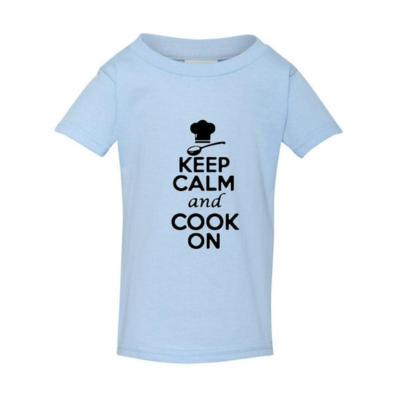 Keep Calm And Cook On Cuisine Restaurant Funny Toddler Kids T-Shirt Tee