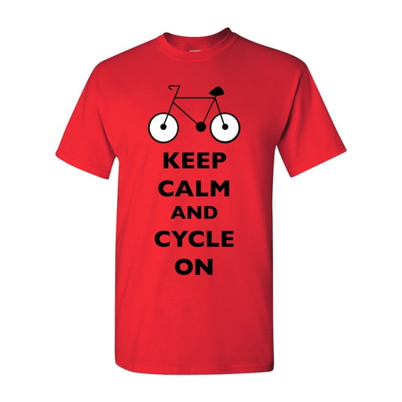 Keep Calm And Cycle On Cycling Bike Bicycle Funny DT Adult T-Shirt Tee