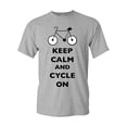 thumbnail image 1 of Keep Calm And Cycle On Cycling Bike Bicycle Funny DT Adult T-Shirt Tee, 1 of 2