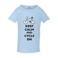 thumbnail image 1 of Keep Calm And Cycle On Cyclist Bicycle Toddler Kids T-Shirt Tee, 1 of 2