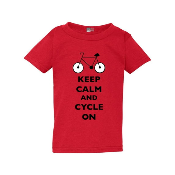 Keep Calm And Cycle On Cyclist Bicycle Toddler Kids T-Shirt Tee