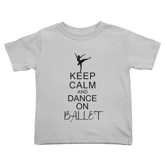 Keep Calm And Dance On Ballet Cute Toddler T-Shirts for Boys Girls (Gray, Youth XL)