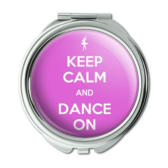Keep Calm And Dance On Ballet Dancer Compact Purse Mirror
