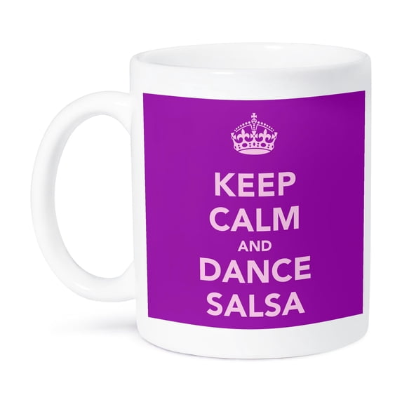 3dRose, Keep calm and dance salsa, Purple, 11oz Mug