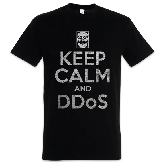 Keep Calm And Ddos T Shirt Mr. Fun Computer Scientist Robot fsociety hacker