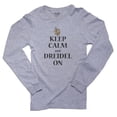 thumbnail image 1 of Keep Calm And Dreidel On - Jewish Pride Men's Long Sleeve Grey T-Shirt, 1 of 2