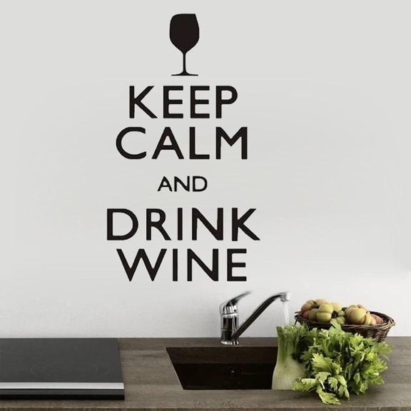 Keep Calm And Drink Wine Wall Stickers Wall Art Decor Home Decor Wall Decals Vinyl Murals Wallpaper 59x40cm