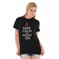 thumbnail image 1 of Keep Calm And Fight Breast Cancer BCA Women's Graphic T Shirt Tees Brisco Brands S, 1 of 2