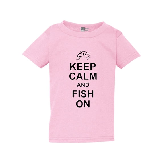 Keep Calm And Fish On Catch Bait Going Fishing Funny Toddler Kids T-Shirt Tee