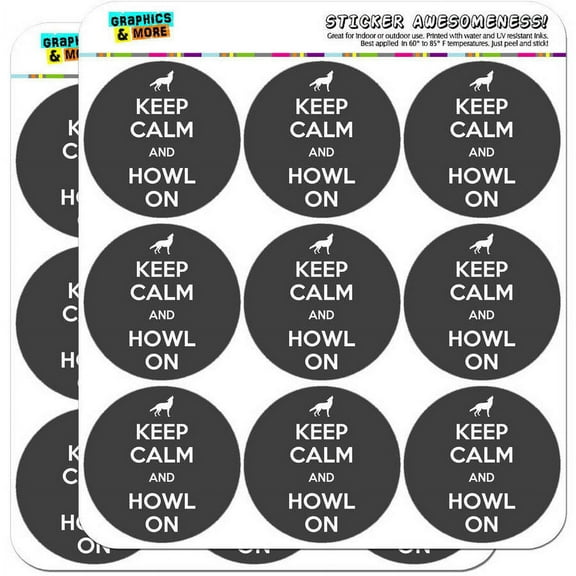 Keep Calm And Howl On Wolf 18 2" Planner Calendar Scrapbooking Crafting Stickers