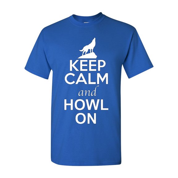 Keep Calm And Howl On Wolves Animal Lover Adult T-Shirt Tee
