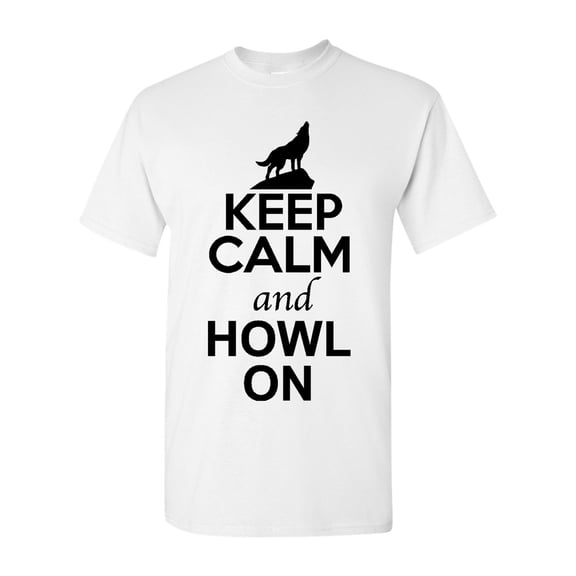 Keep Calm And Howl On Wolves Animal Lover Adult T-Shirt Tee