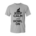 thumbnail image 1 of Keep Calm And Howl On Wolves Animal Lover Adult T-Shirt Tee, 1 of 2