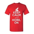 thumbnail image 1 of Keep Calm And Howl On Wolves Animal Lover Adult T-Shirt Tee, 1 of 2