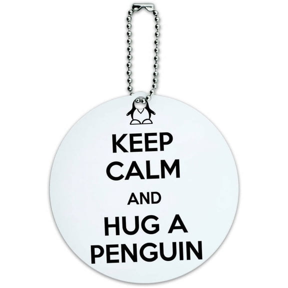 Keep Calm And Hug A Penguin Round Luggag
