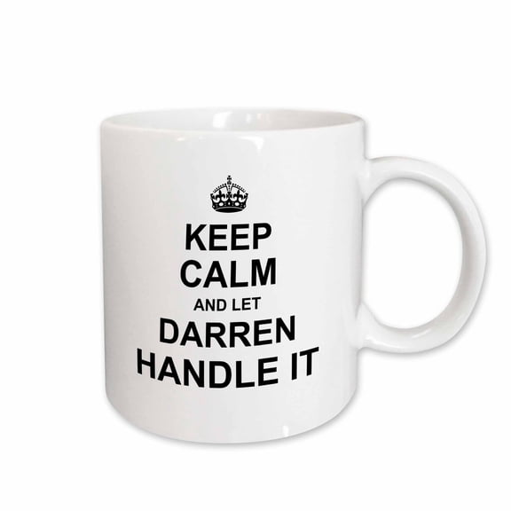 3drose, Keep Calm and Let Darren Handle It - Funny Personal Name, 11oz Mug