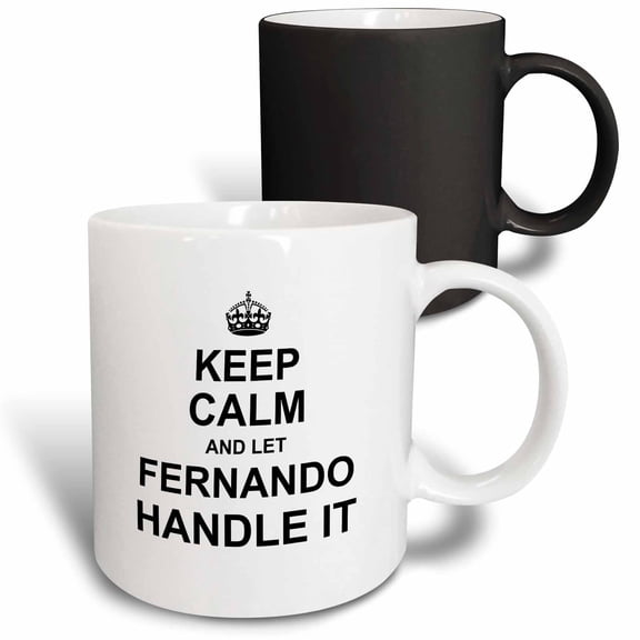 3drose, Keep Calm and Let Fernando Handle It Funny Personal Name, 11oz Magic Transforming Mug