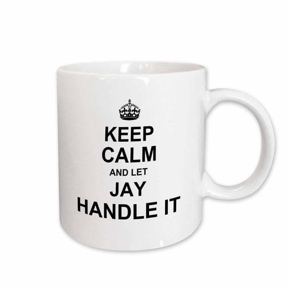 3drose, Keep Calm and Let Jay Handle It - Funny Personal Name, 15oz Mug