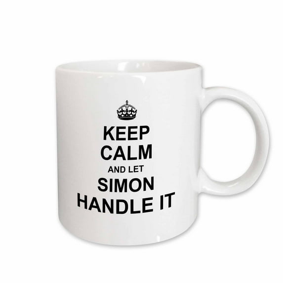 3drose, Keep Calm and Let Simon Handle It - Funny Personal Name, 11oz Mug