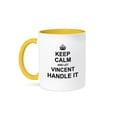 thumbnail image 1 of 3dRose, Keep Calm and Let Vincent Handle it - funny personal name, 15oz Two-Tone Yellow Mug, 1 of 7