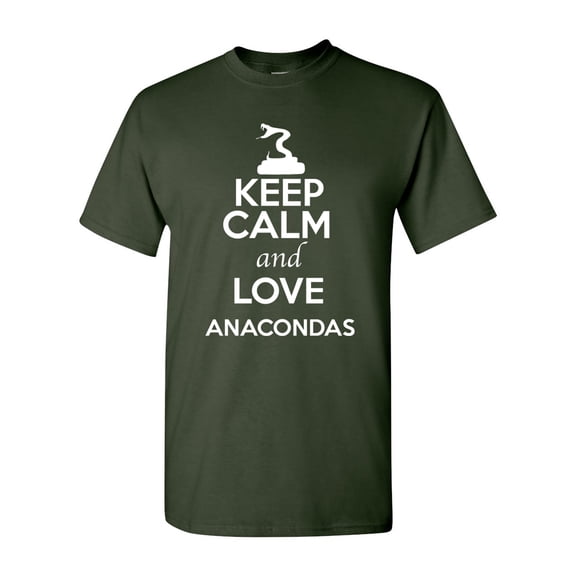 Keep Calm And Love Anacondas Snake Animal Lover Adult T-Shirt Tee