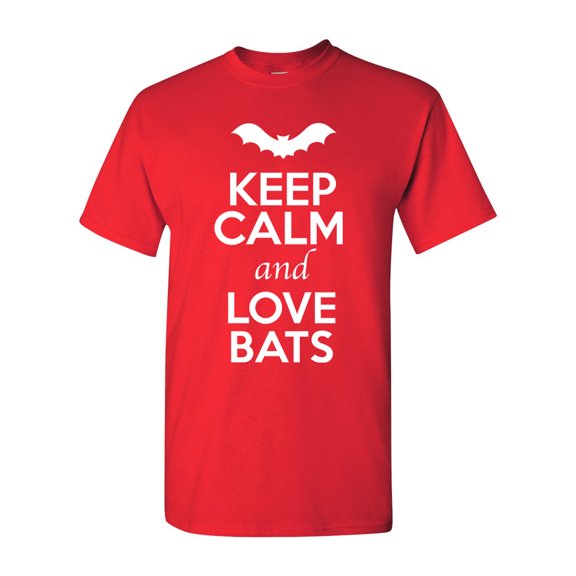 Keep Calm And Love Bats Wild Animal Lover Adult T-Shirt Tee