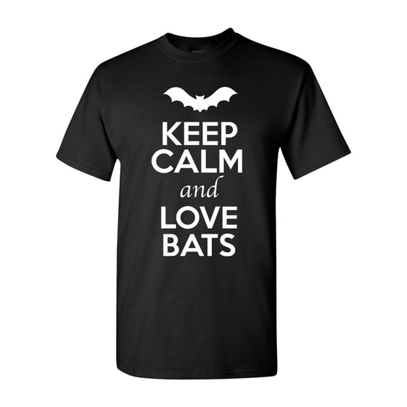 Keep Calm And Love Bats Wild Animal Lover Adult T-Shirt Tee
