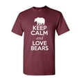 thumbnail image 1 of Keep Calm And Love Bears Wild Animal Lover Adult T-Shirt Tee, 1 of 2