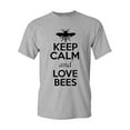 thumbnail image 1 of Keep Calm And Love Bees Honey Insects Lover Adult T-Shirt Tee, 1 of 2
