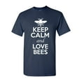 thumbnail image 1 of Keep Calm And Love Bees Honey Insects Lover Adult T-Shirt Tee, 1 of 2